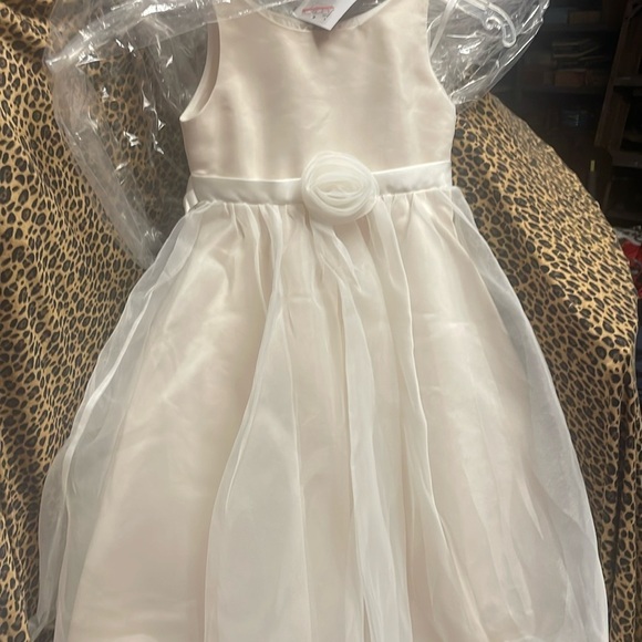 NWT Joan Calabrese flowergirl dress ivory blush size 3